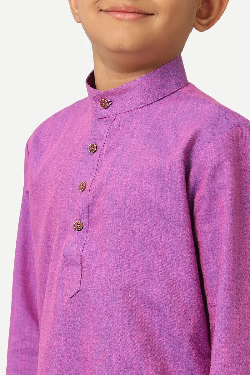 Exotic - Dark Lavender Kurta and Pyjama 2 In 1 Set For Kids | Uathayam