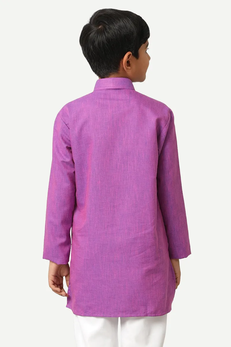 Exotic - Dark Lavender Kurta and Pyjama 2 In 1 Set For Kids | Uathayam