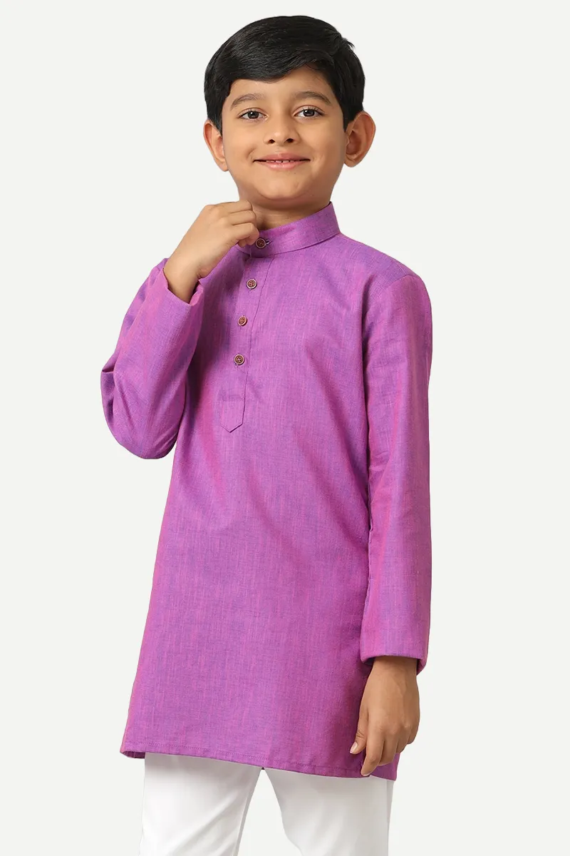 Exotic - Dark Lavender Kurta and Pyjama 2 In 1 Set For Kids | Uathayam