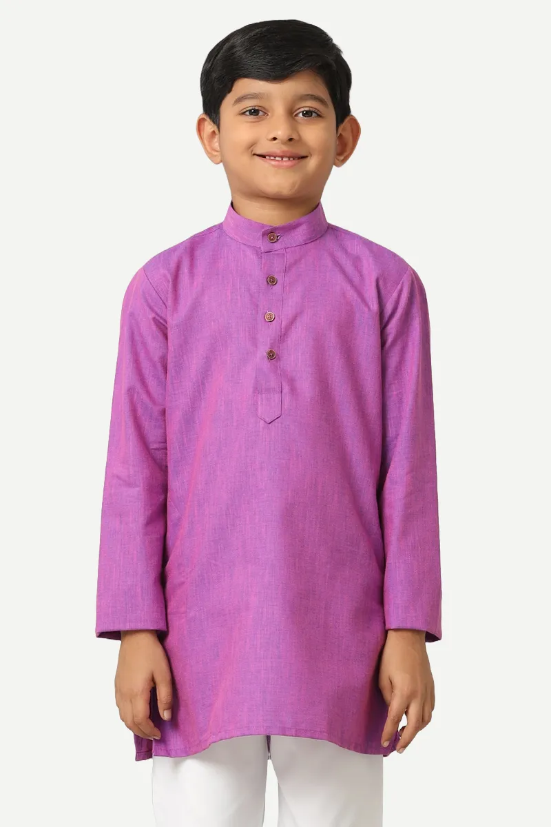 Exotic - Dark Lavender Kurta and Pyjama 2 In 1 Set For Kids | Uathayam