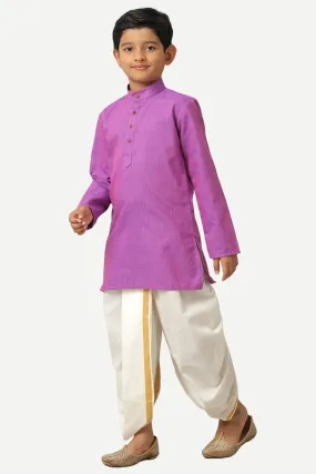 Exotic - Iris Purple Kurta and Panchakacham 2 In 1 Set For Kids | Uathayam