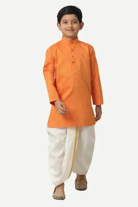 Exotic - Orange Kurta and Panchakacham 2 In 1 Set For Kids | Uathayam