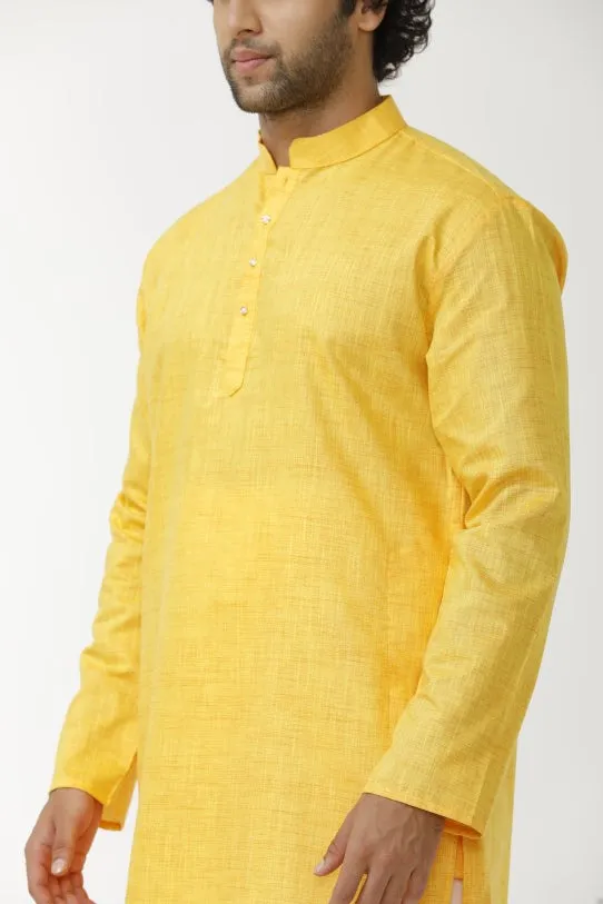 Exotic - Yellow Long Kurta For Mens | Uathaym