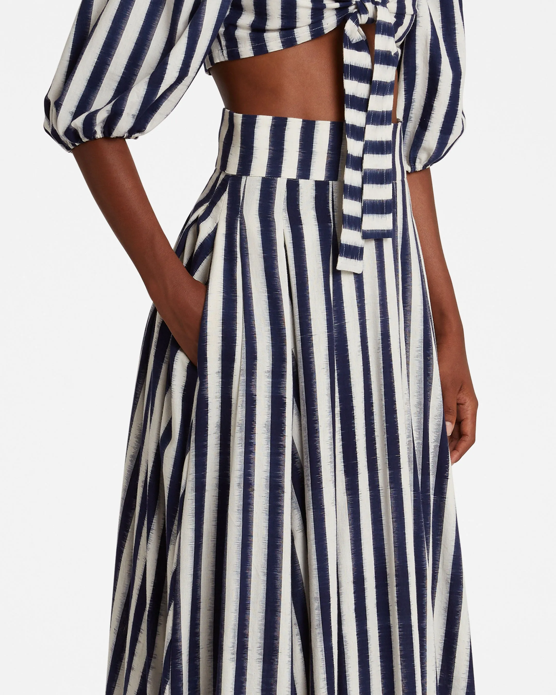 Flaminia Skirt in Ikat Stripes