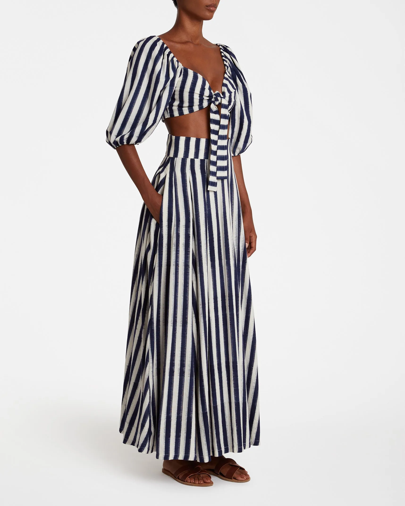 Flaminia Skirt in Ikat Stripes