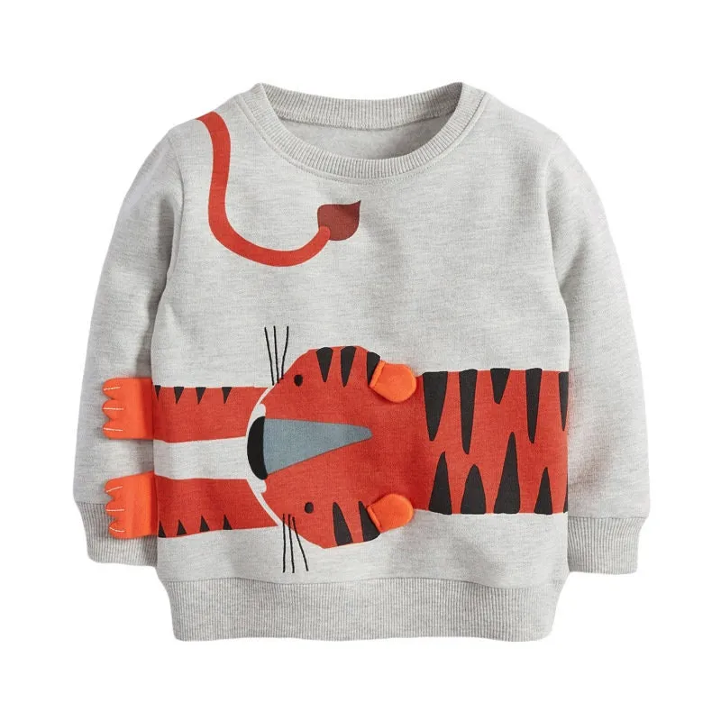 Full Sleeve Tiger Printed Boys Sweatshirt