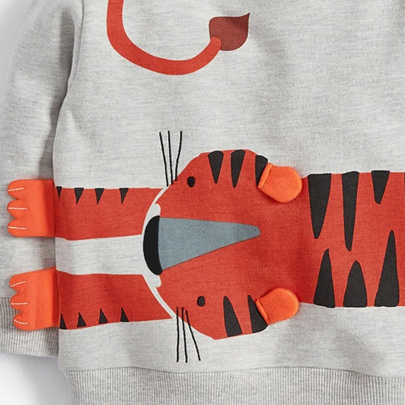 Full Sleeve Tiger Printed Boys Sweatshirt