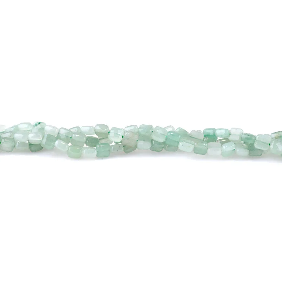 Green Aventurine 6mm Square Faceted - 15-16 Inch