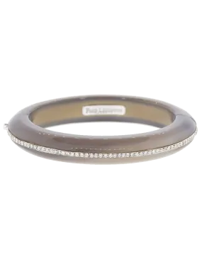 Grey Chalcedony Diamond Line Bangle Bracelet