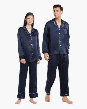 His & Hers Piped Silk Pajamas