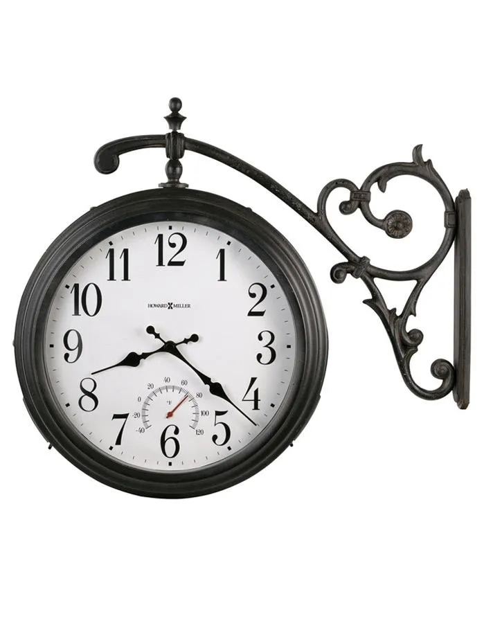 Howard Miller Luis Double Sided Indoor/Outdoor Wall Clock with Thermometer