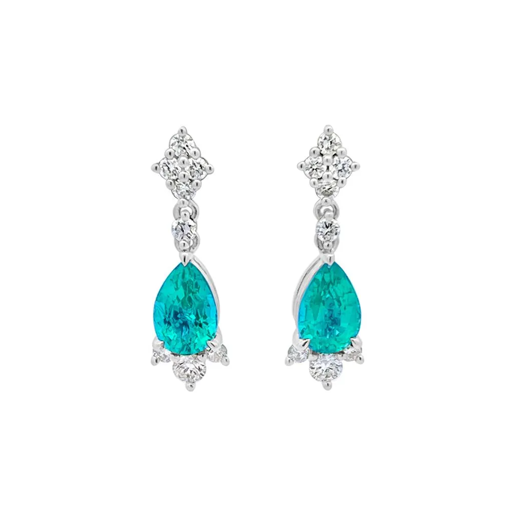 Irisa by Martin Binder Pear Emerald & Diamond Dangle Earrings