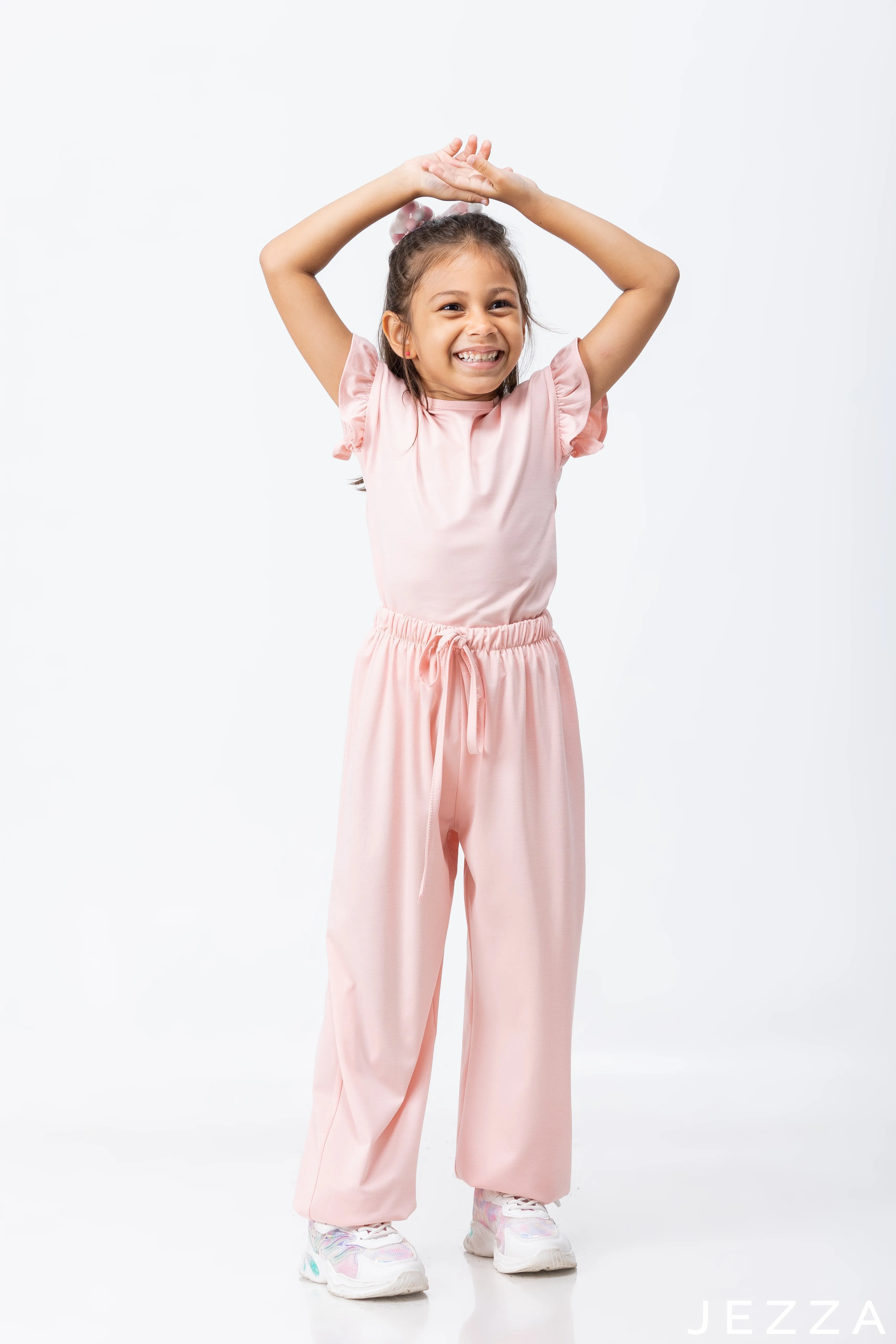 JEZZA Pink Colour Kids T-Shirt & Pant Set 44632/44622