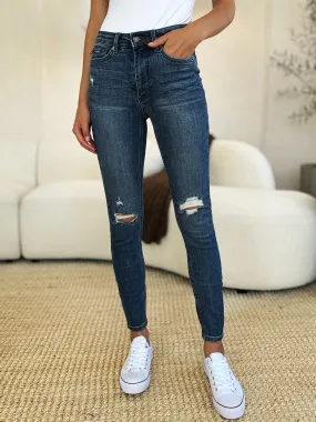 Judy Blue, High Waist Distressed Slim Jeans