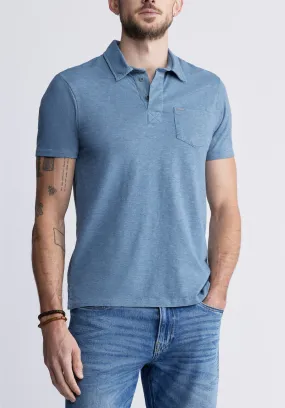 Kasper Men's Short-Sleeve Polo in Mirage Blue - BM24233