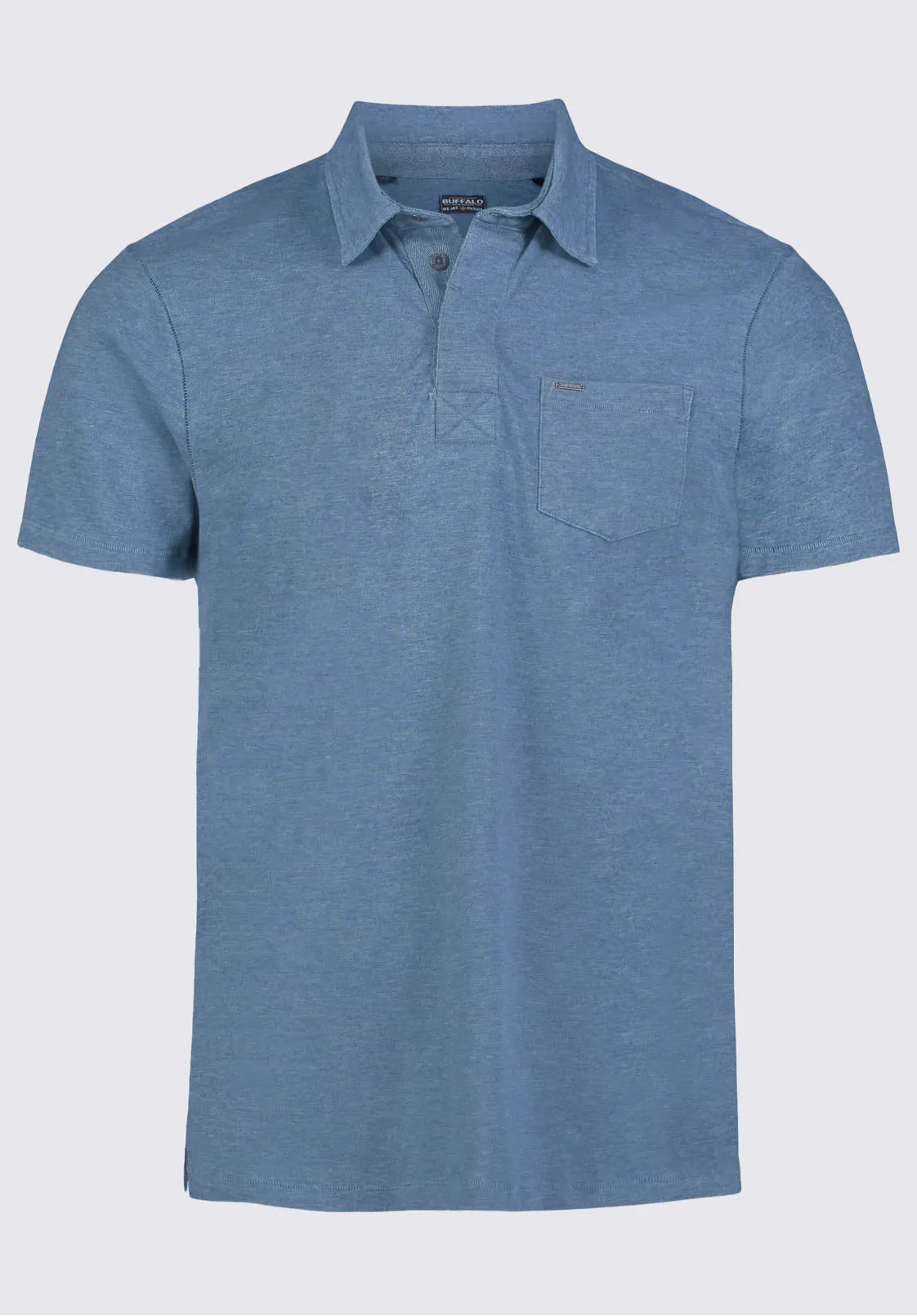 Kasper Men's Short-Sleeve Polo in Mirage Blue - BM24233