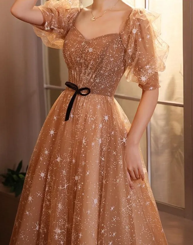 Lace Up French Style Evening Dress