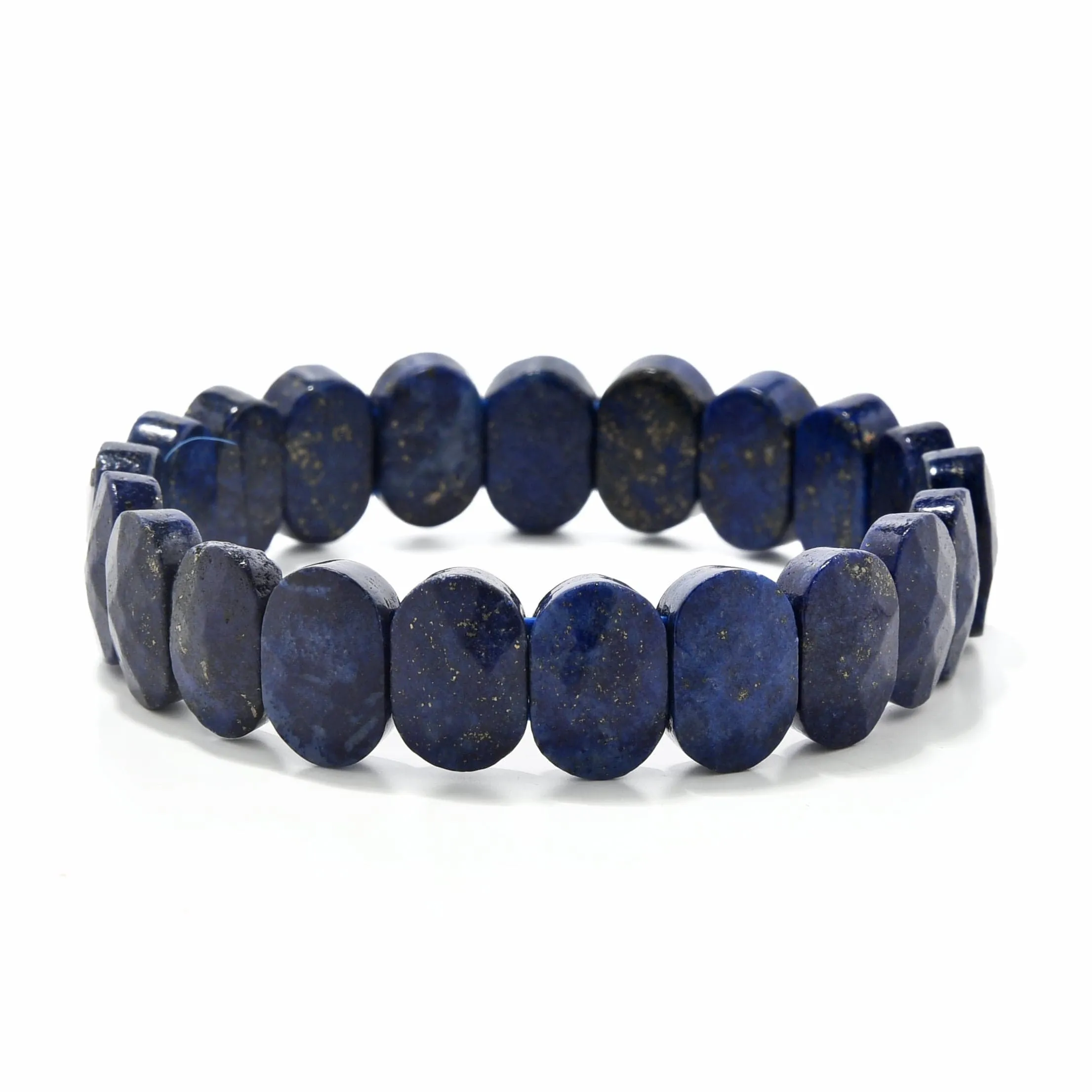 Lapis Lazuli Natural Gemstone 14mm Beads Elastic Bracelet