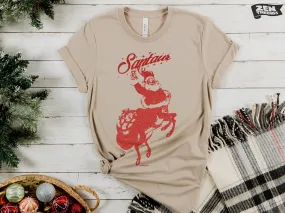 Magical Santa Centaur Holiday T-Shirt - Festive Claus & Centaur Design