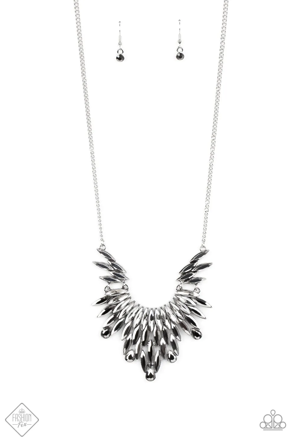 Paparazzi Necklace ~ Leave it to LUXE - Silver - October 2020 Fashion Fix Necklace