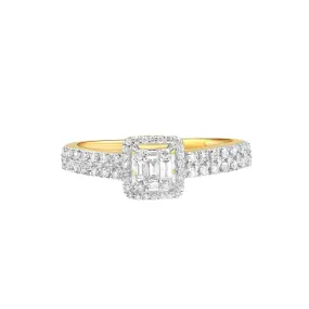 Petite Diamond Baguette Halo Eternity Ring