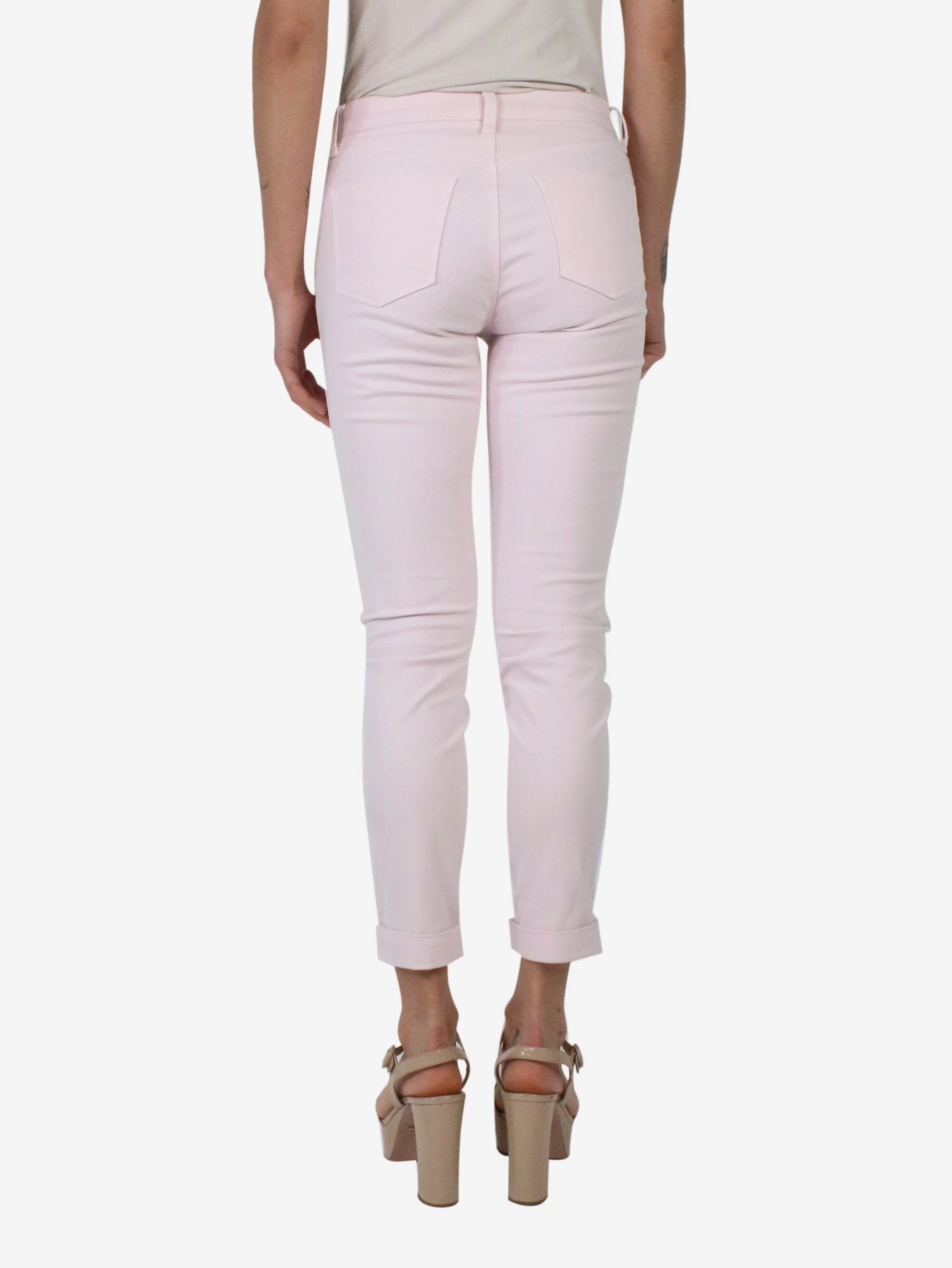 Pink slim trousers - size UK 6