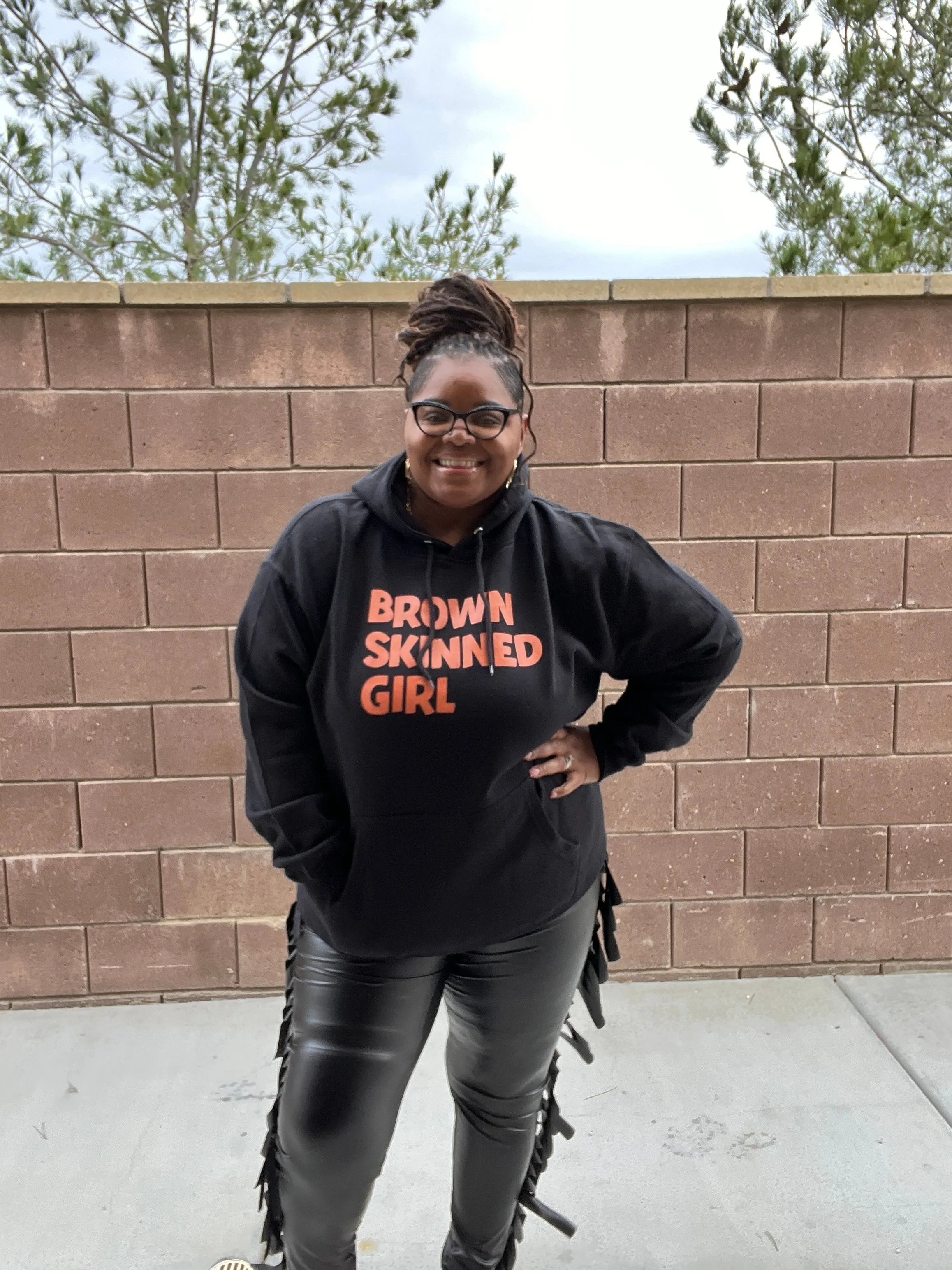 Plus Size Unisex Brown Skin Hoodie Sweatshirt