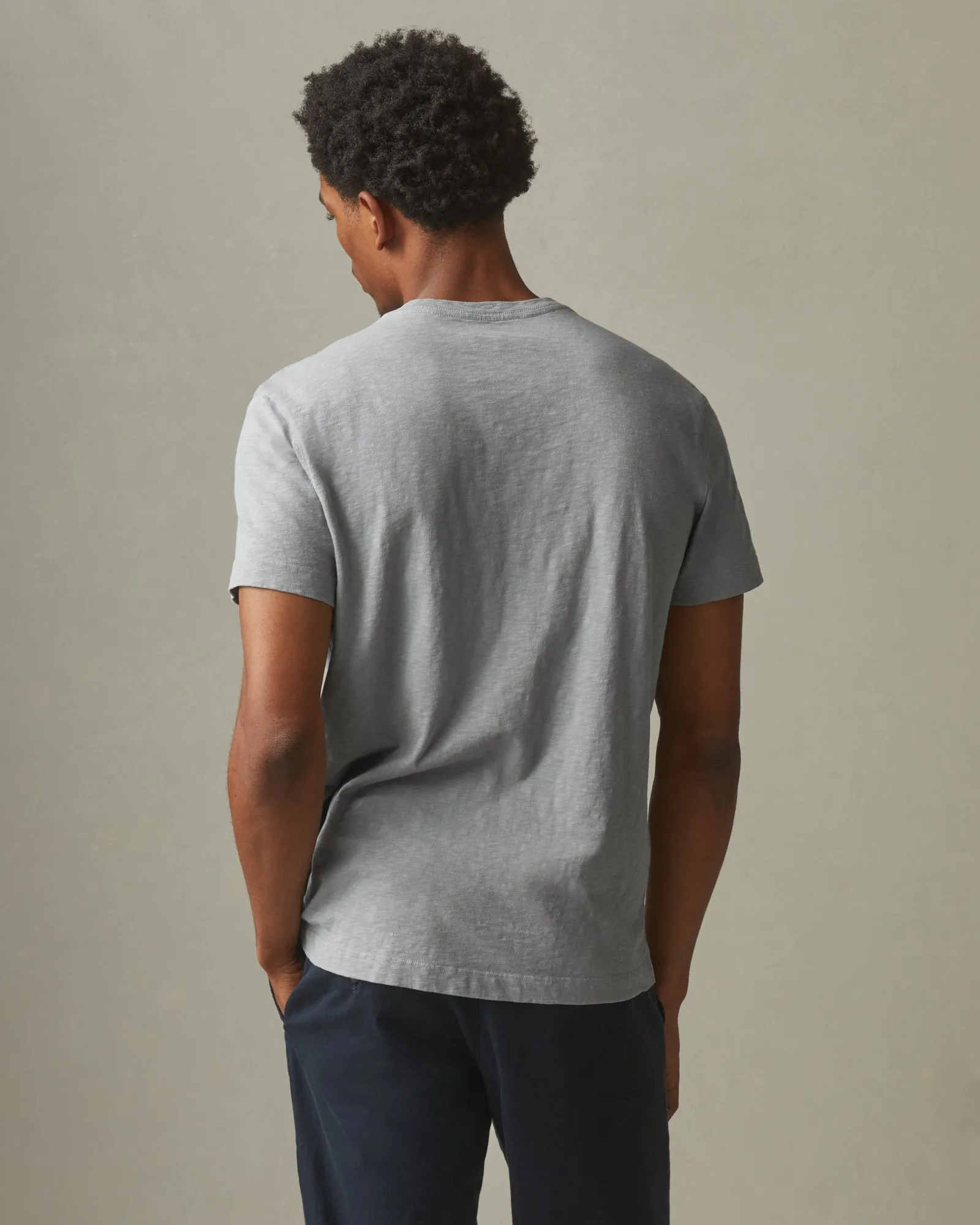 Premium Slub V-Neck Tee - Silver Sage