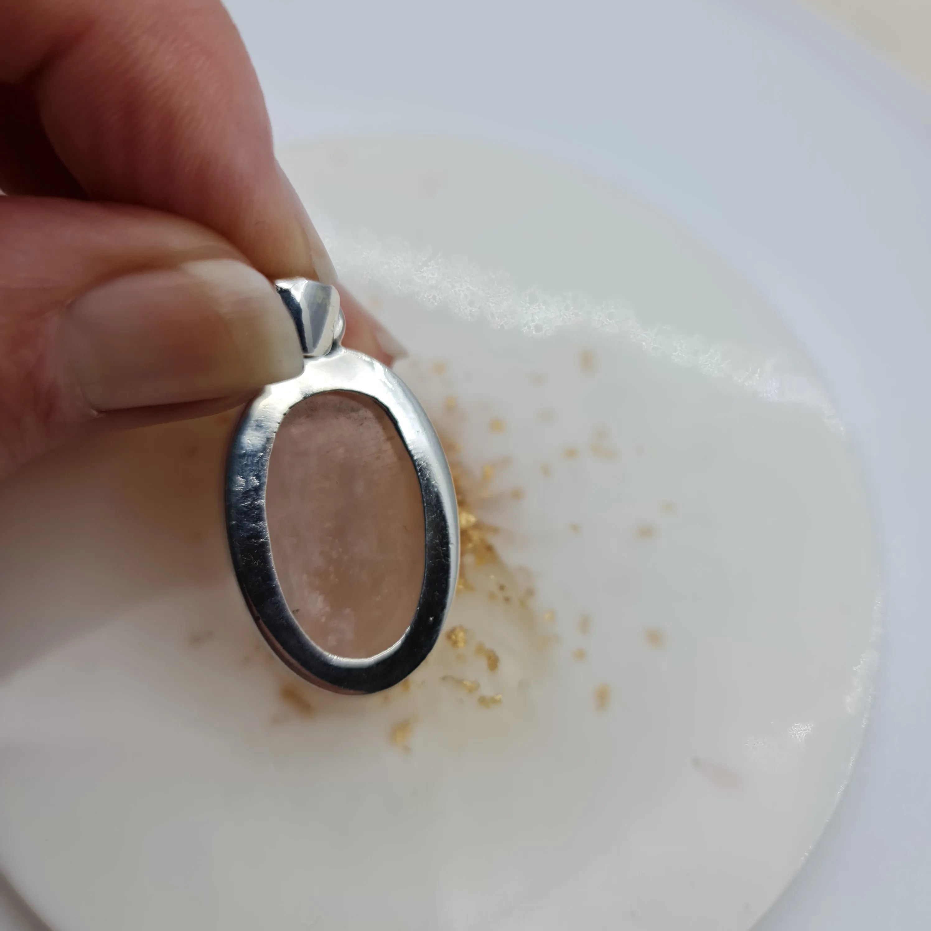 Rose Quartz oval Stone pendant