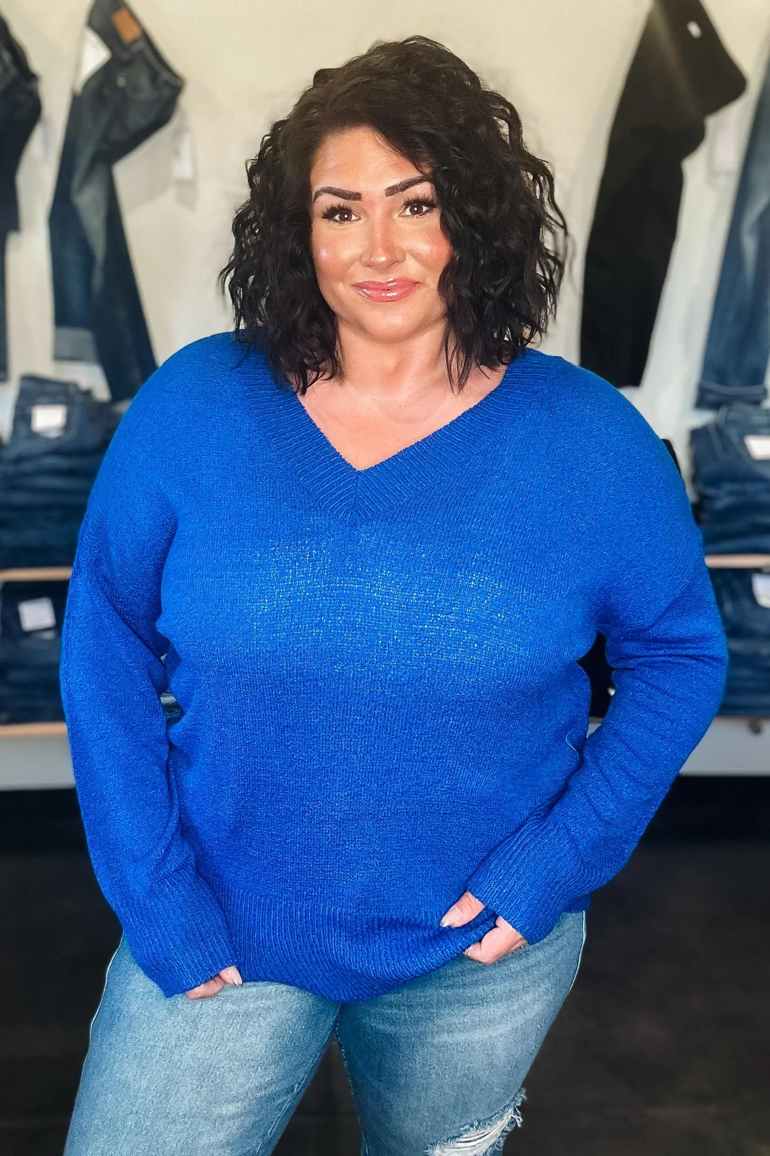 Royal Blue Sweater- Curvy