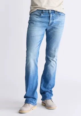 Slim Bootcut King Men's Jeans, Veined and Sanded Indigo - BM26004