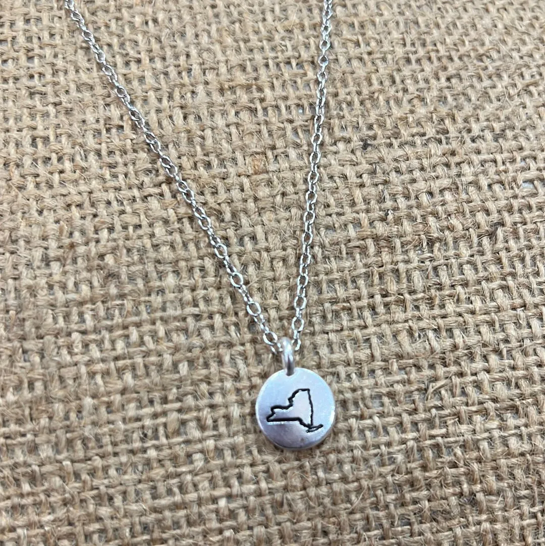 Stamped NY State Necklace