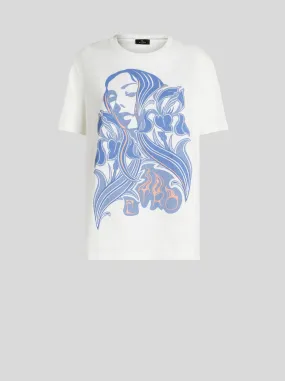 T-Shirt - White/Blue