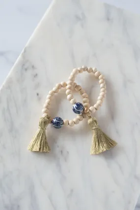 The Elliotborough Tassel Bracelet In Gold