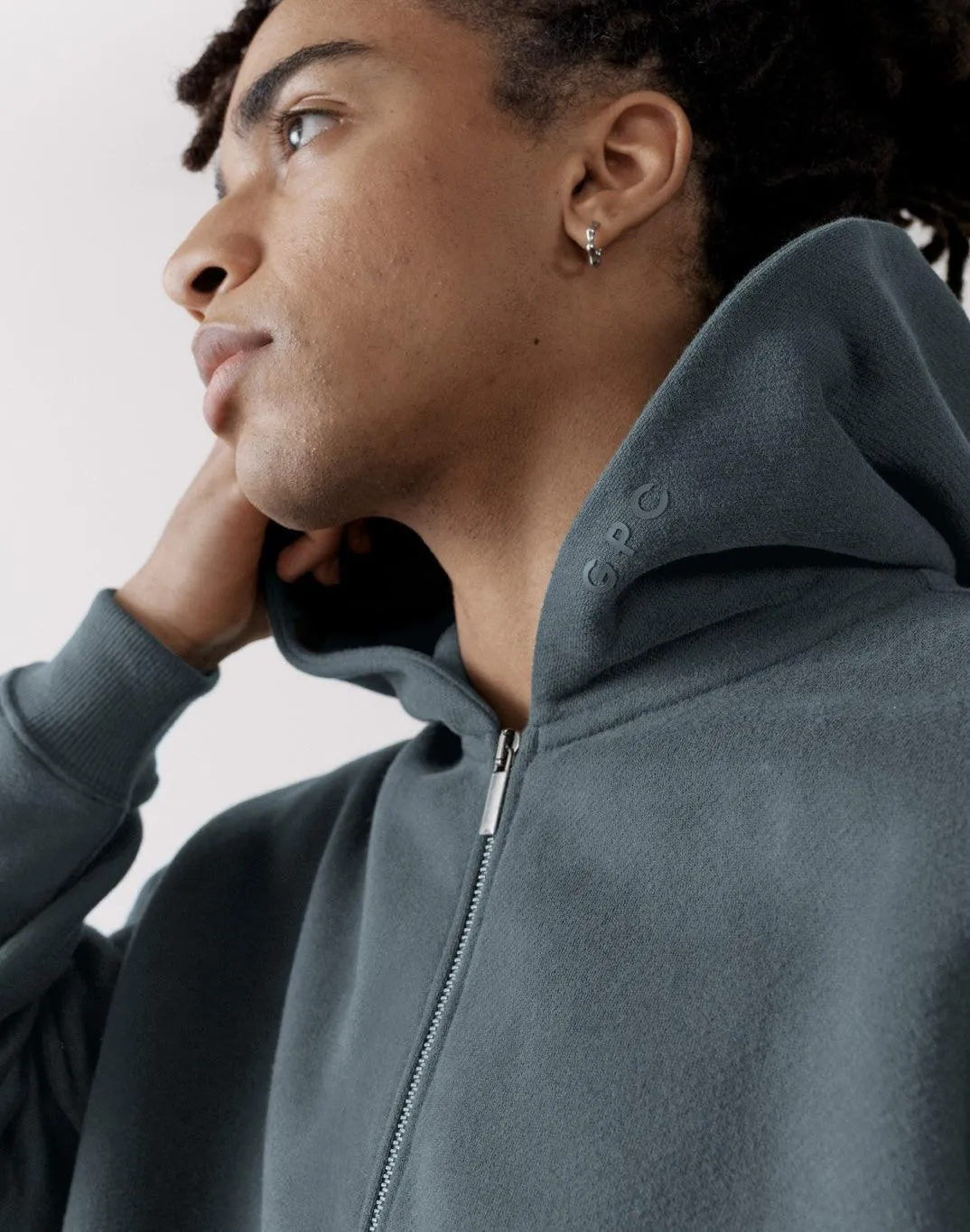 The Oversized Zip Hoodie in Slate Grey