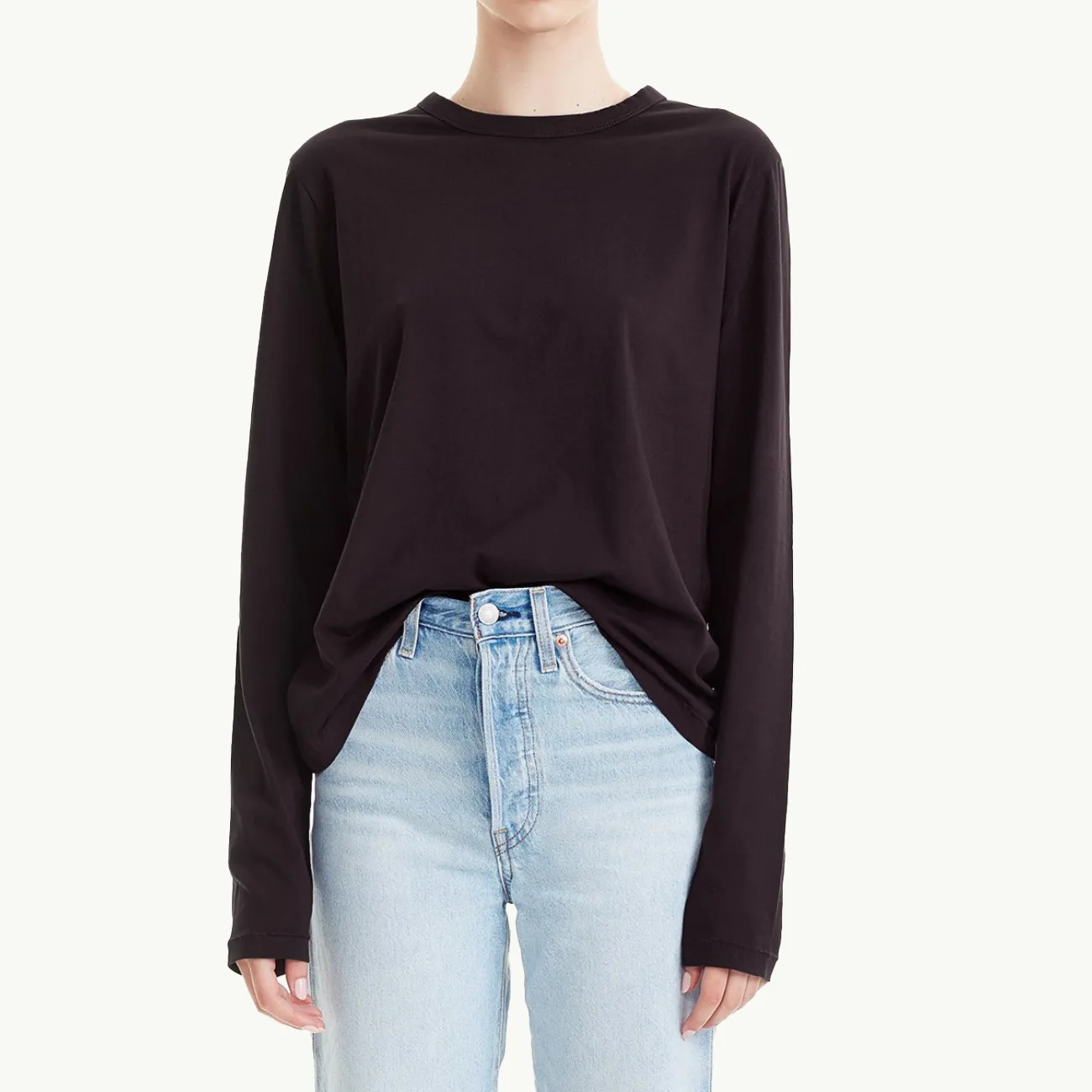 Women's Organic Cotton Classic LS Tee - Black