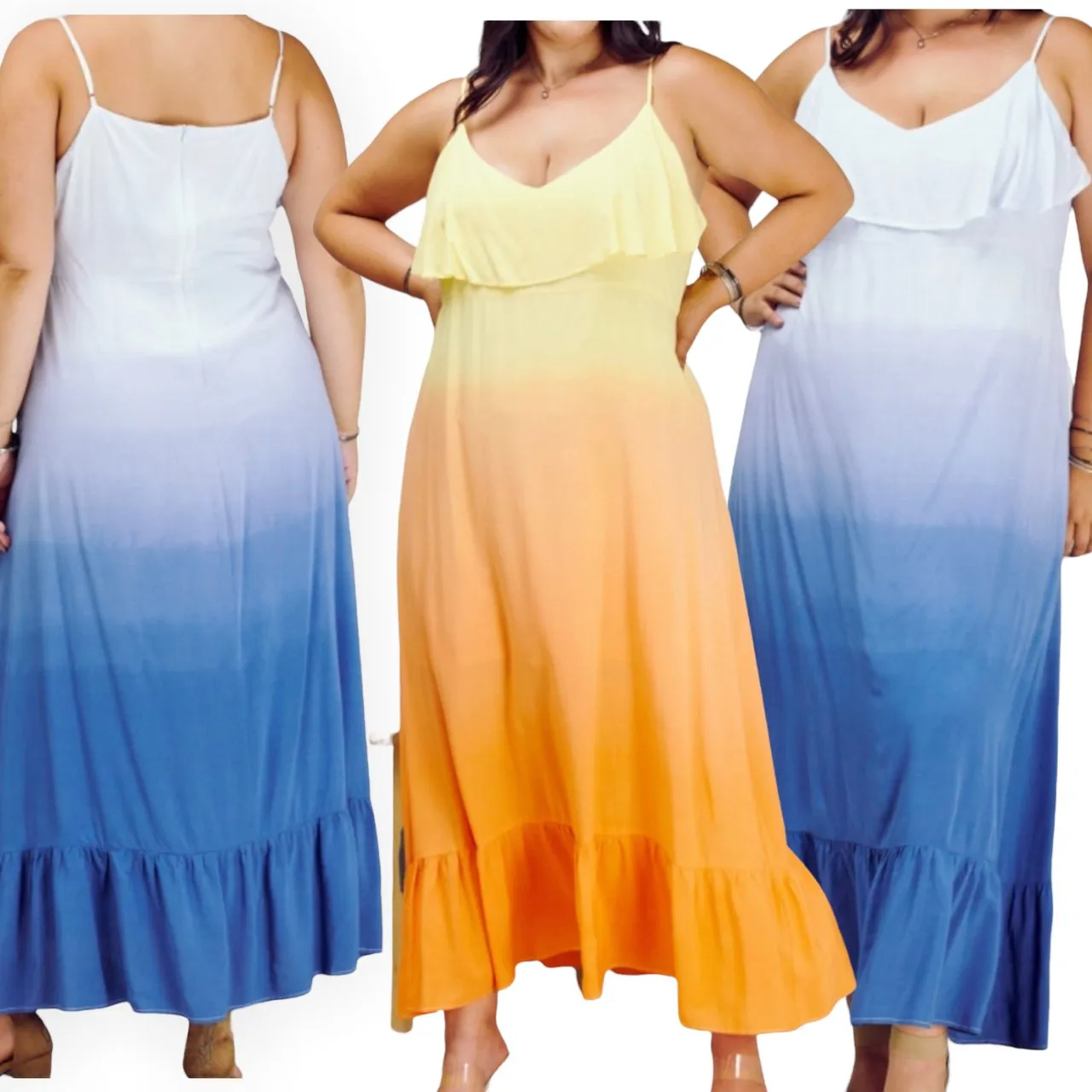 Women's Plus Size Ombre  Plus Size Maxi Dress